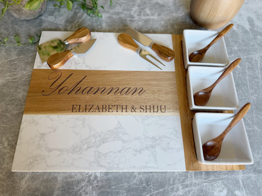 Marble Charcuterie Board Set – 11 Piece Set E&S Creative Works