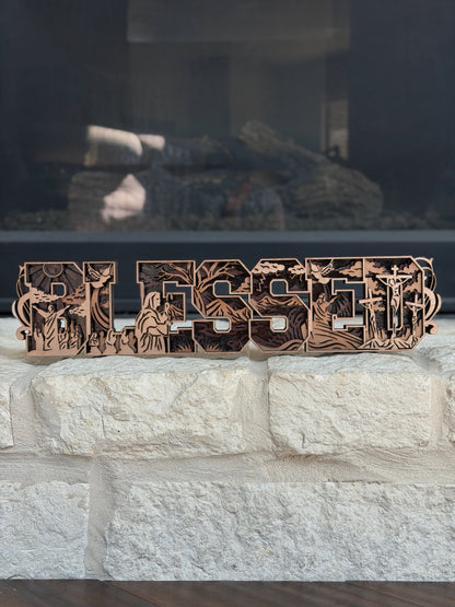 ‘BLESSED’ 3D sign